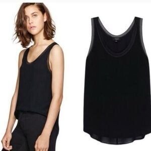 Aritzia Babaton Black Silk Liev Blouse Size S